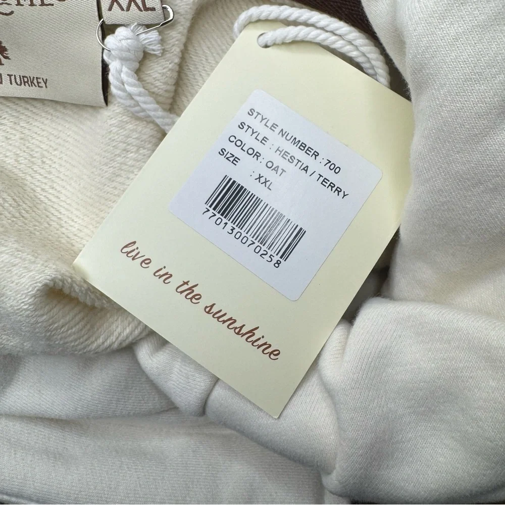 Wanakome Hestia Cowl Neck Zip Up Terry Sweatshirt Size XXL NWT Oatmeal - Picture 16 of 16